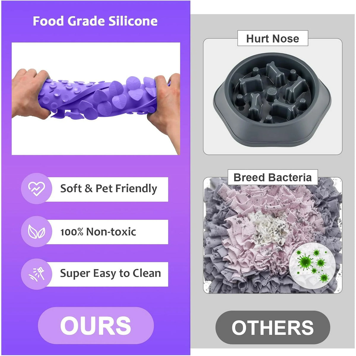 XL Purple Silicone Snuffle Mat for Dogs Z2286
