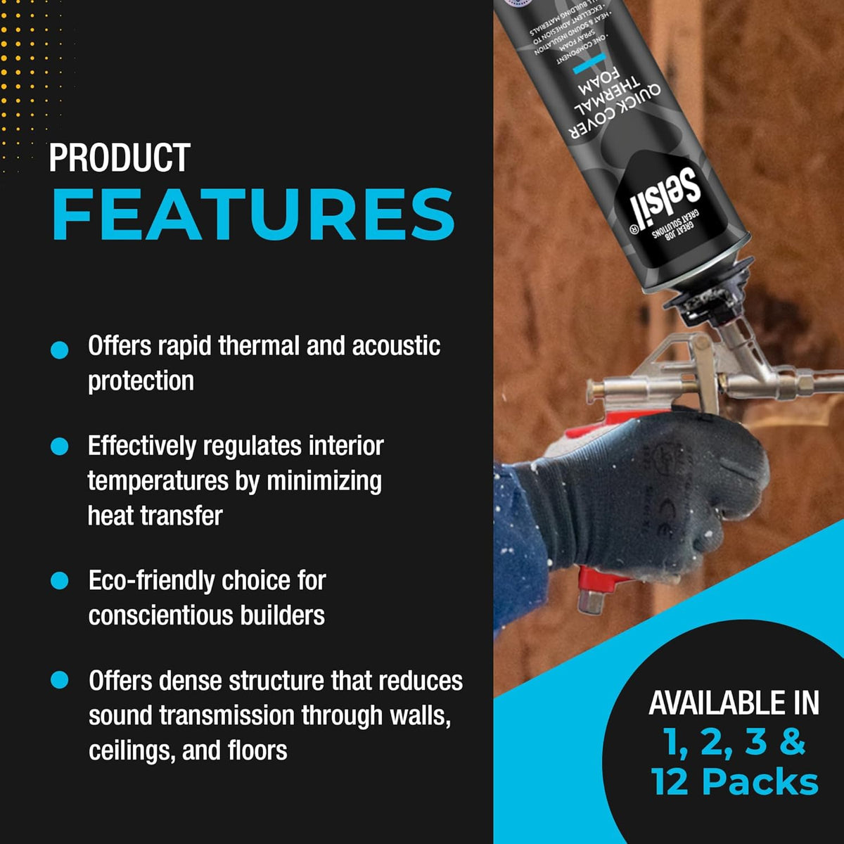 12 Pack Spray Foam Insulation, 25 oz E690121