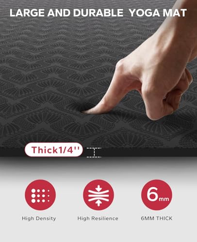 Extra Large Yoga Mat 72"x48" 1/4" Thick Non-Slip Eco-Friendly I3920
