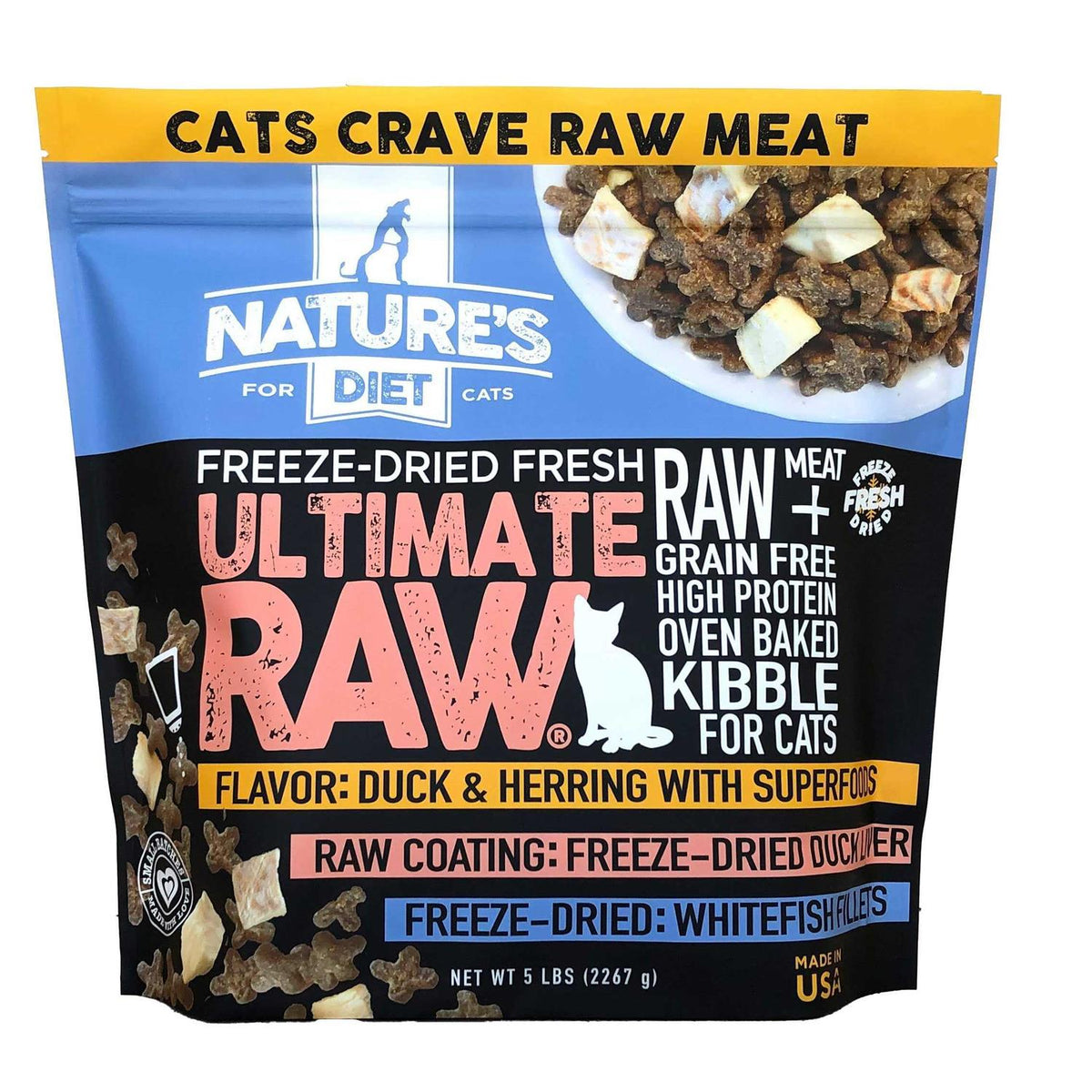 Raw Cat Kibble with Freeze-Dried Raw Whitefish T819651