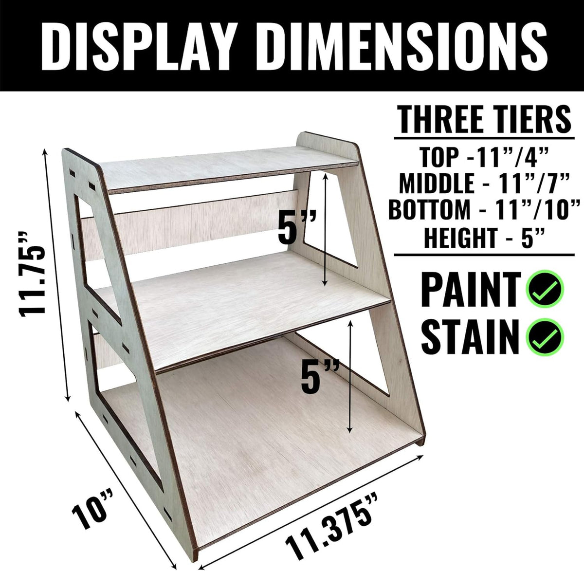 3-Tier Portable Display Stand with Shelves S434970