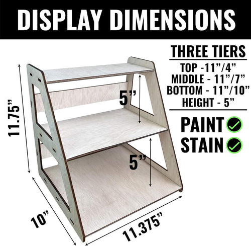 3-Tier Portable Display Stand with Shelves S434970