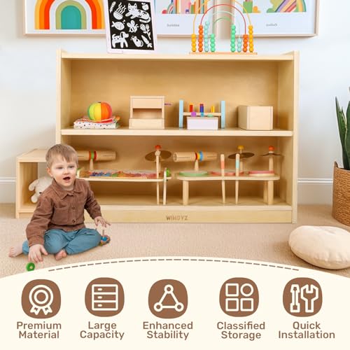 2-Tier Wooden Kids Bookshelf A439636
