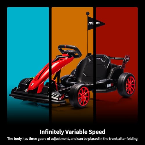 24V Electric Drift Kart with Adjustable Seat & EVA Silent Wheels L37122