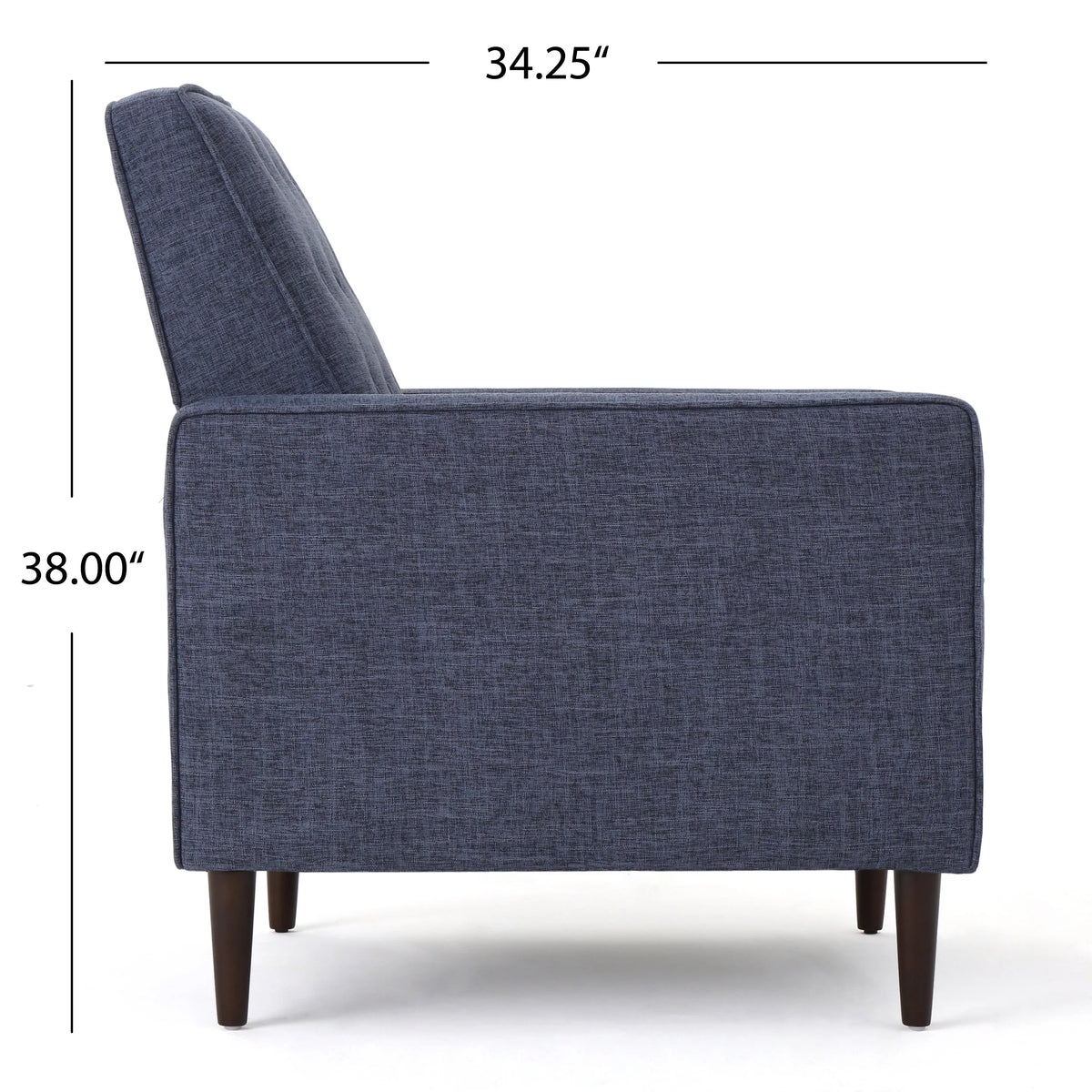 Dark Blue Fabric Recliner Set of 2 N12343