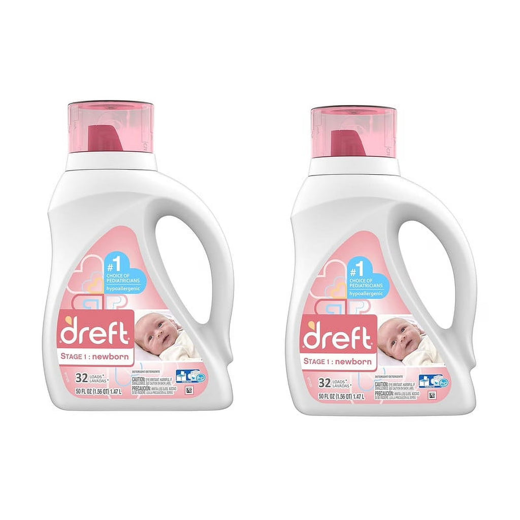 Newborn Liquid Detergent 50 oz, 32 Loads - 2 Pack I29751
