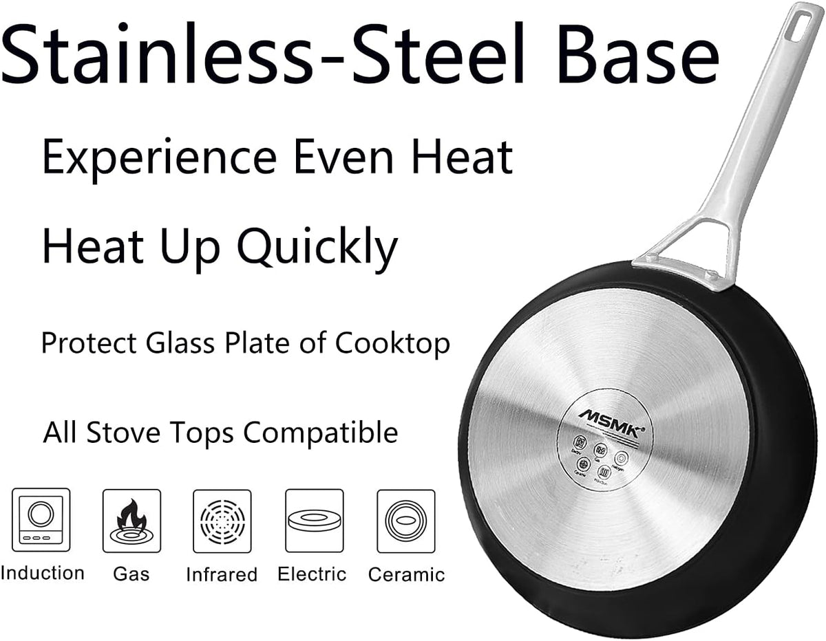10-inch Nonstick Stainless-steel Frying Pan with Lid W18912