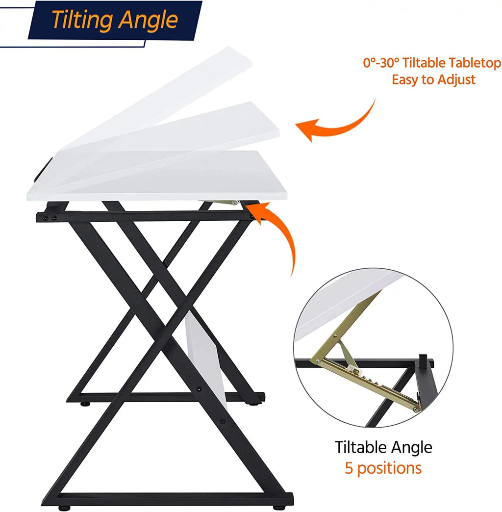 Drafting Table with Tilted Tabletop H91269