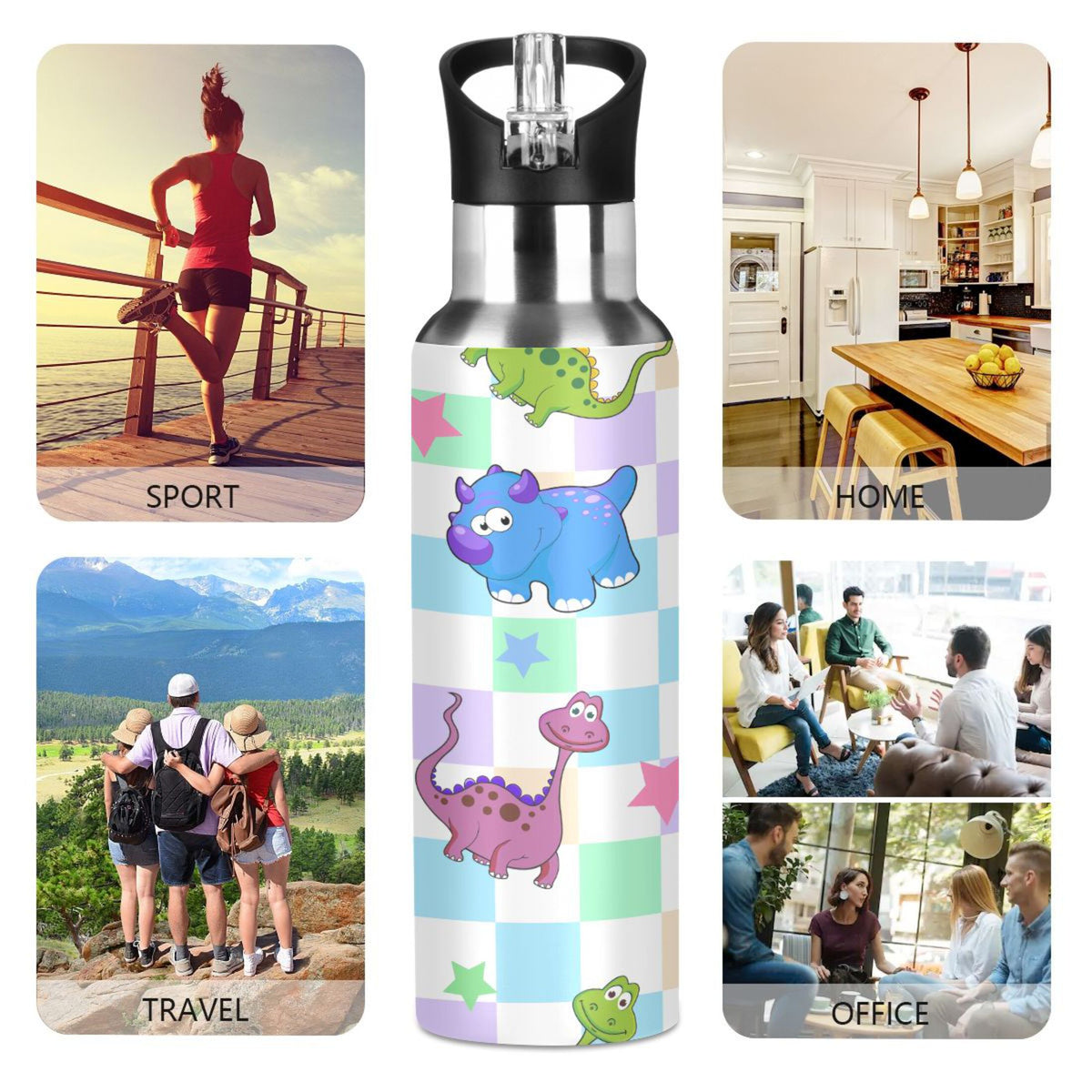 Stainless Steel Water Bottle with Straw Lid Vacuum Insulated 20 OZ O2085