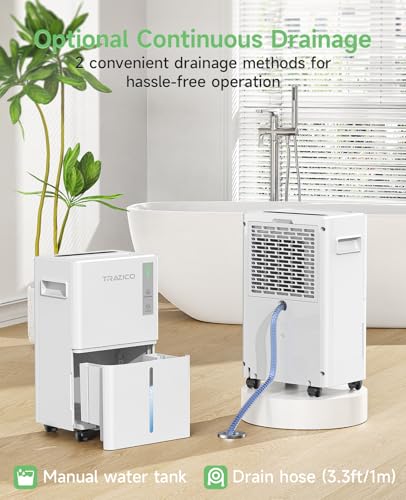 21 Pint Dehumidifier with Drain Hose, White D619932