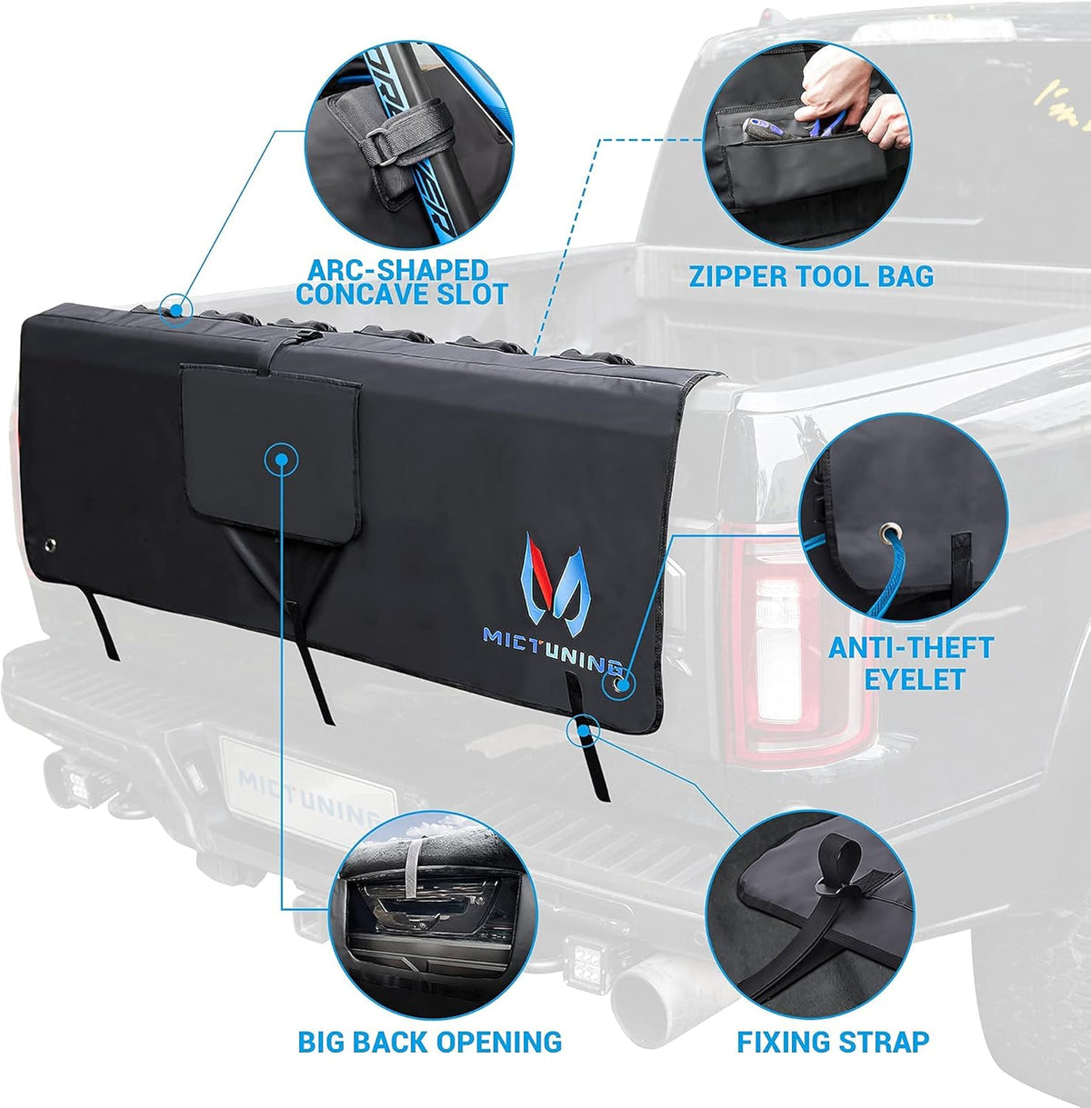 Tailgate Pad for Trucks Full Size Bicycle Carrier up to 6 Bikes U1977