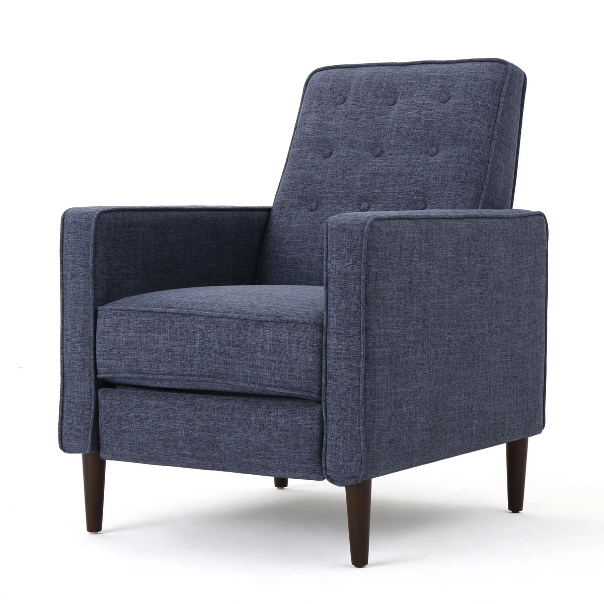 Dark Blue Fabric Recliner Set of 2 N12343