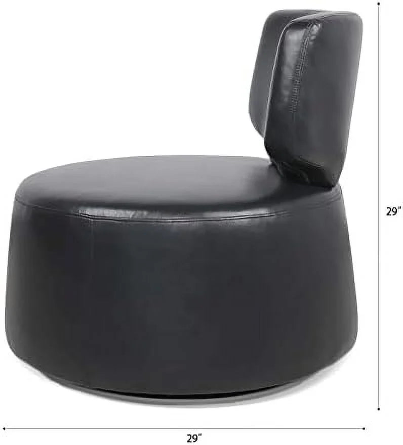 Black Faux Leather Swivel Chair X482