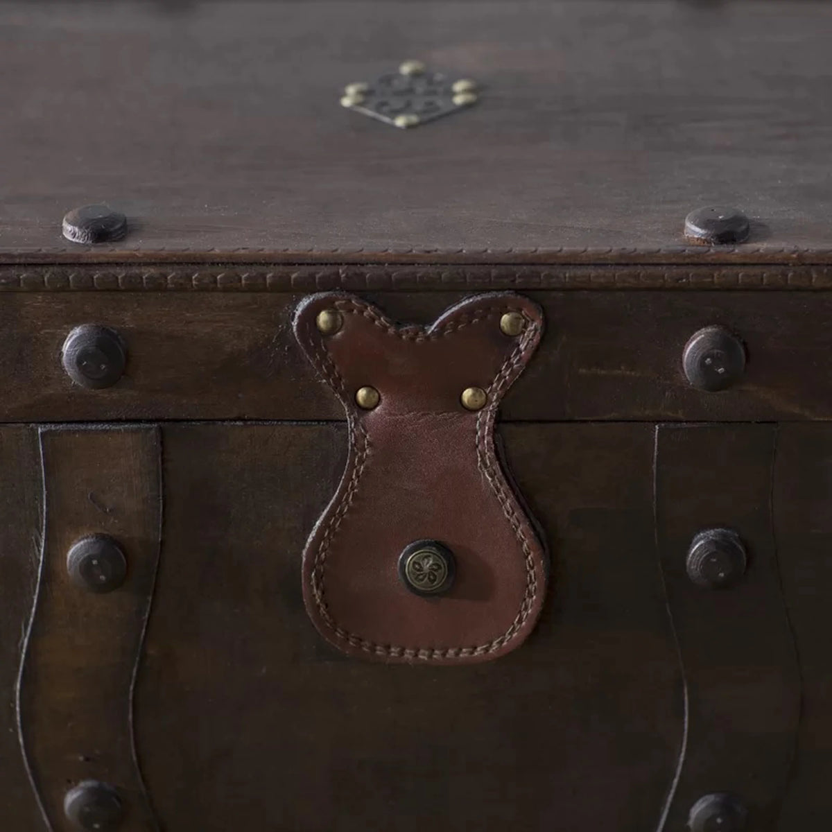 Antique Style Distressed Wooden Treasure Chest P53834
