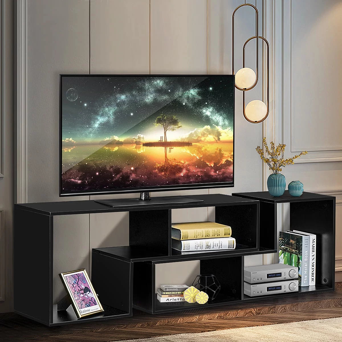 40'' - 80'' TV Stand Convertible Storage Bookcase O500415