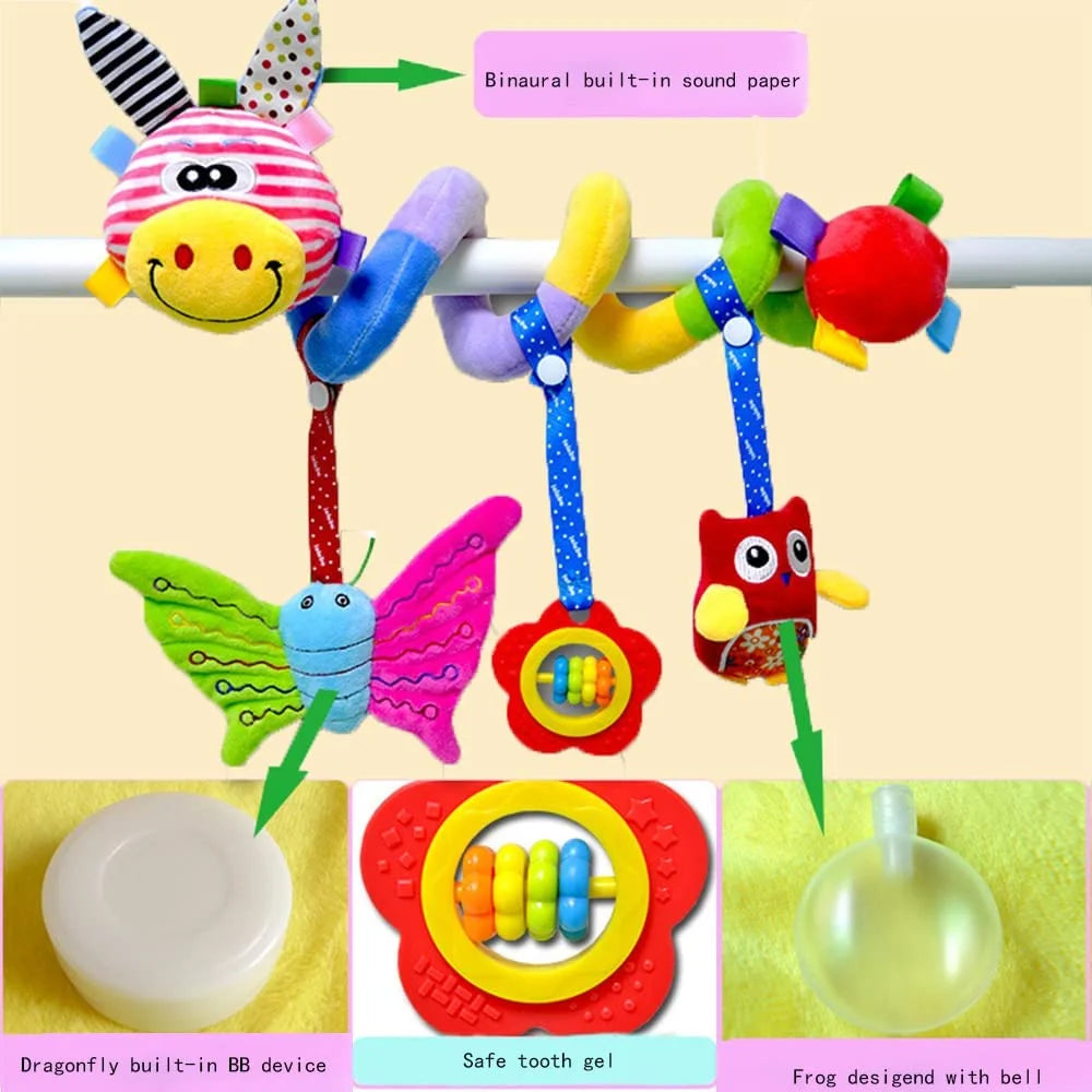 Baby Spiral Plush Toys, Hanging Toys Stroller Rattle Toy K9597