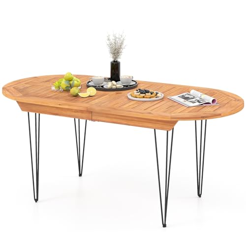 79 Inch Outdoor Dining Table with Umbrella Hole E4887