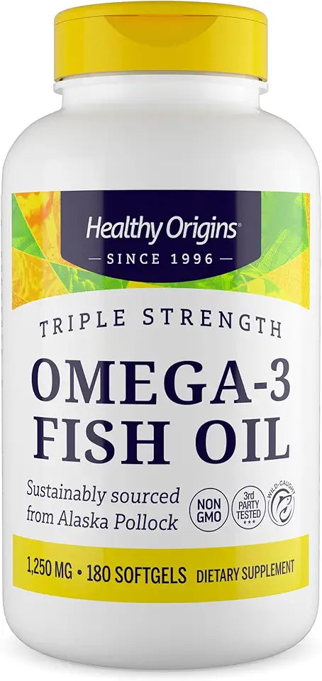 Triple Strength Omega 3 Fish Oil 1250mg 180 Softgels I6002
