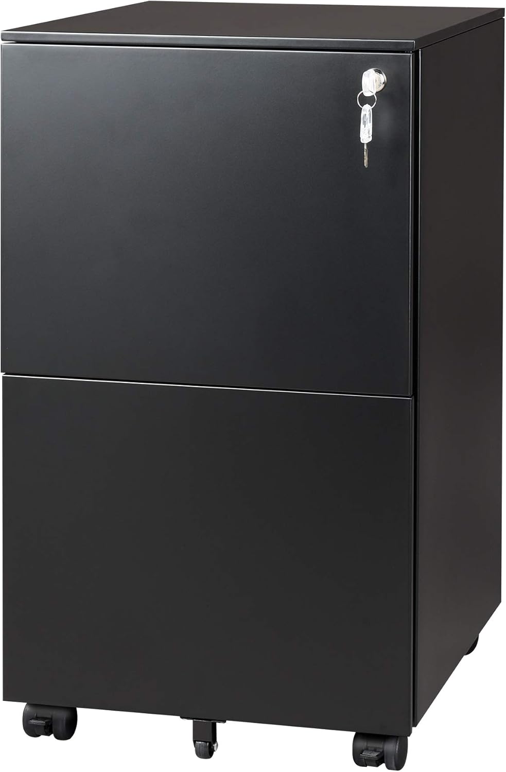 White 2-Drawer Mobile File Cabinet with Lock V357186