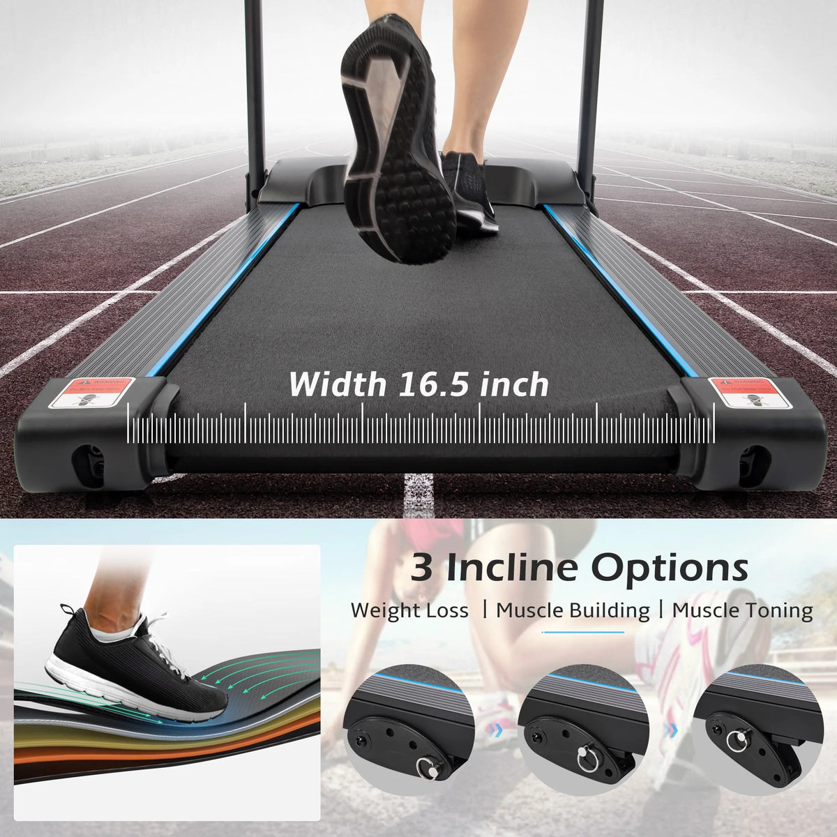 Electric Incline Treadmill 230 LB Capacity I6360