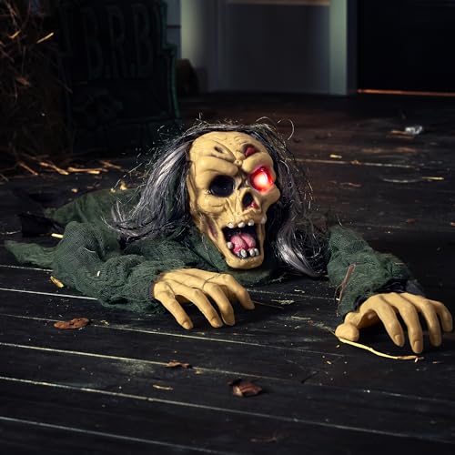 Halloween Outdoor Decoration Zombie Groundbreaker with Sound and Glowing Eyes P61465