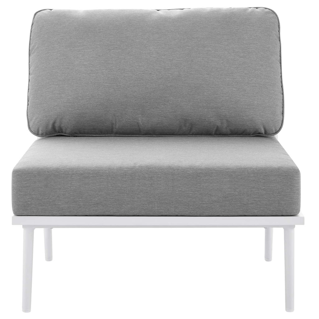 9 Piece White Gray Aluminum Outdoor Sectional Sofa Set B126286