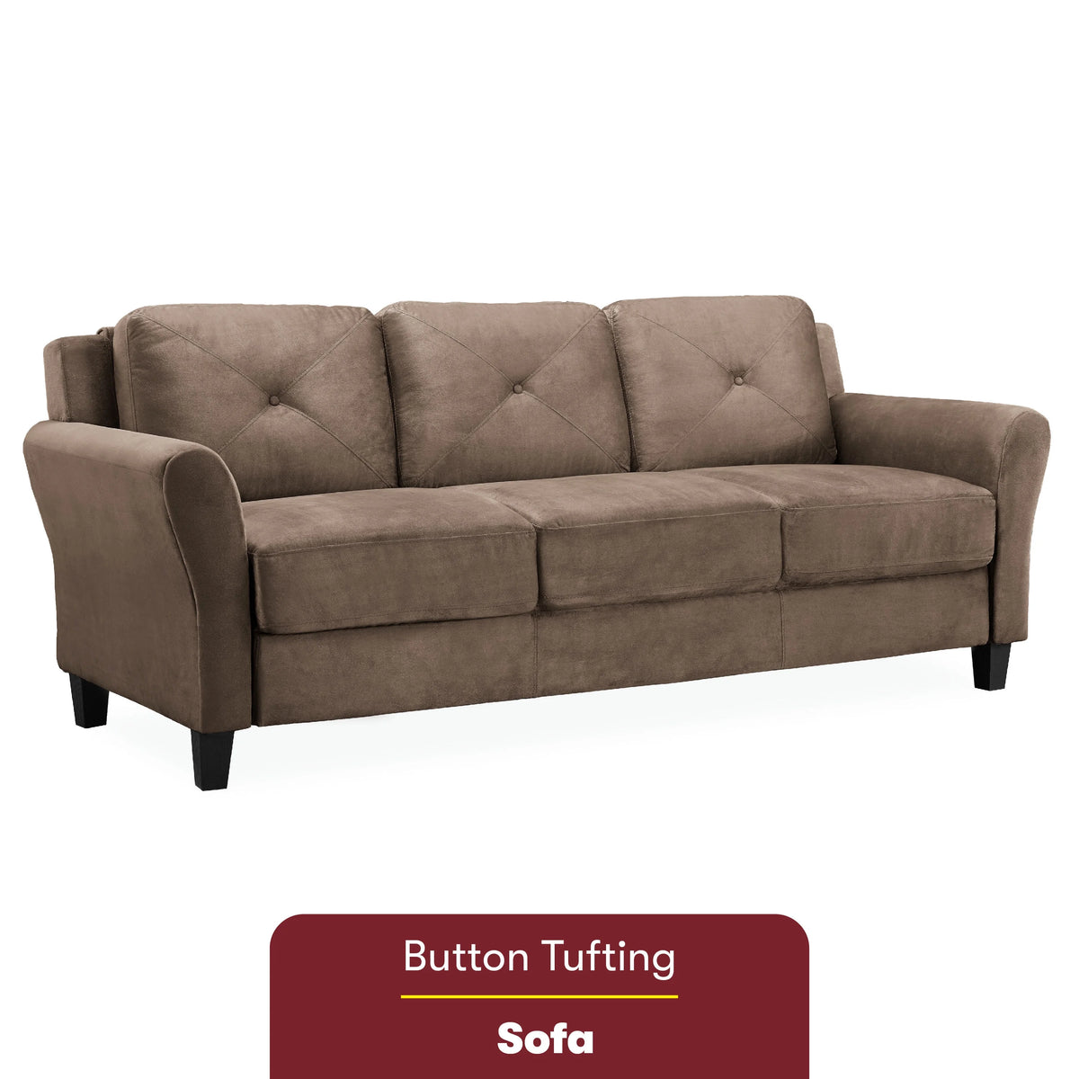 Black Fabric Curved Arms Sofa X469051