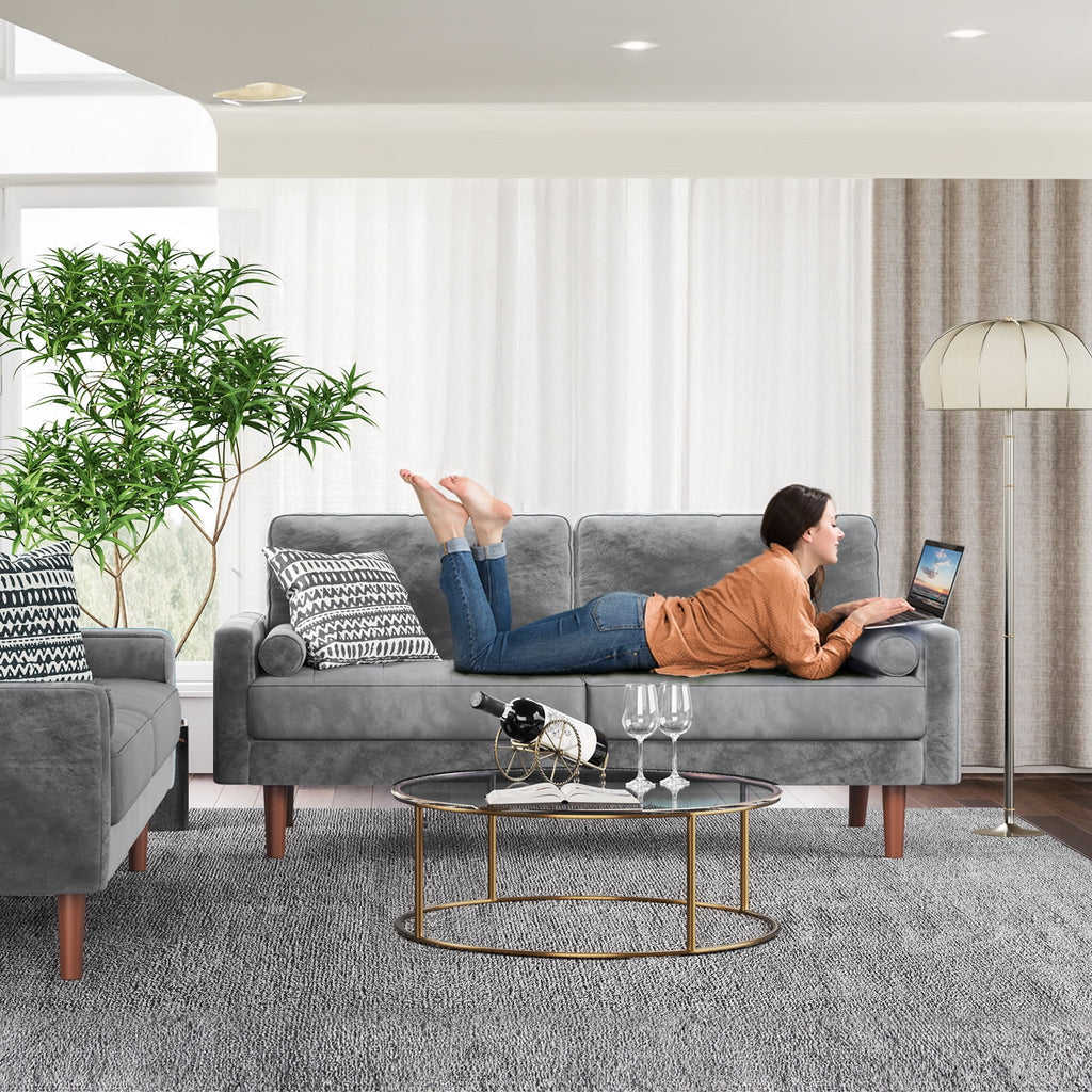 Velvet Sofa with 2 Pillows N772