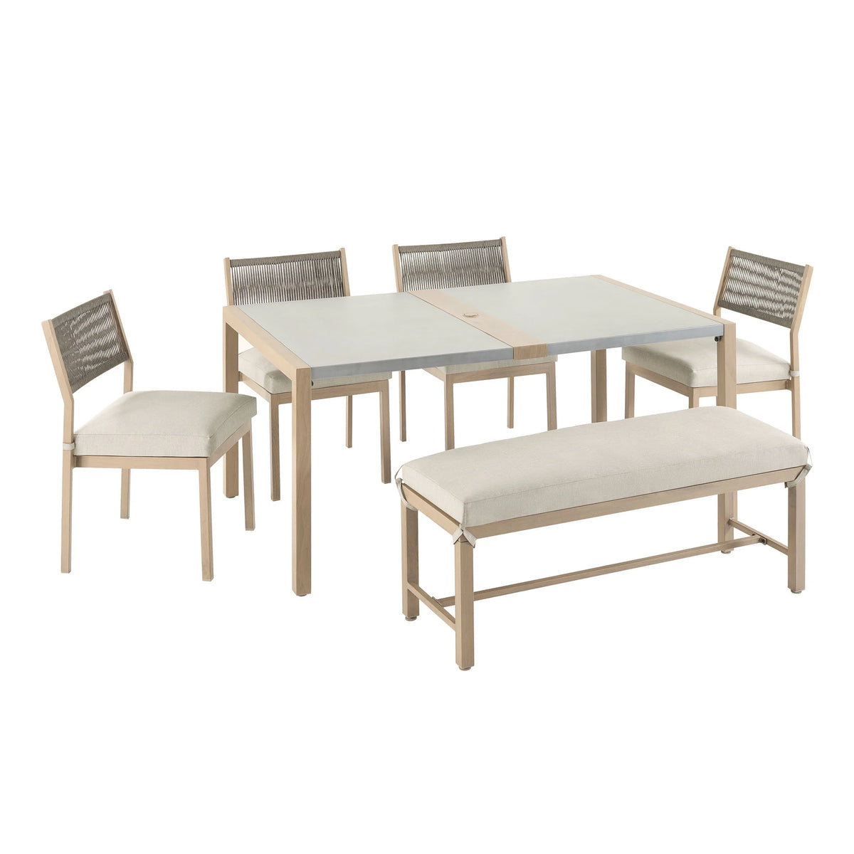 6-Piece Steel Outdoor Dining Set with Cushions Z104