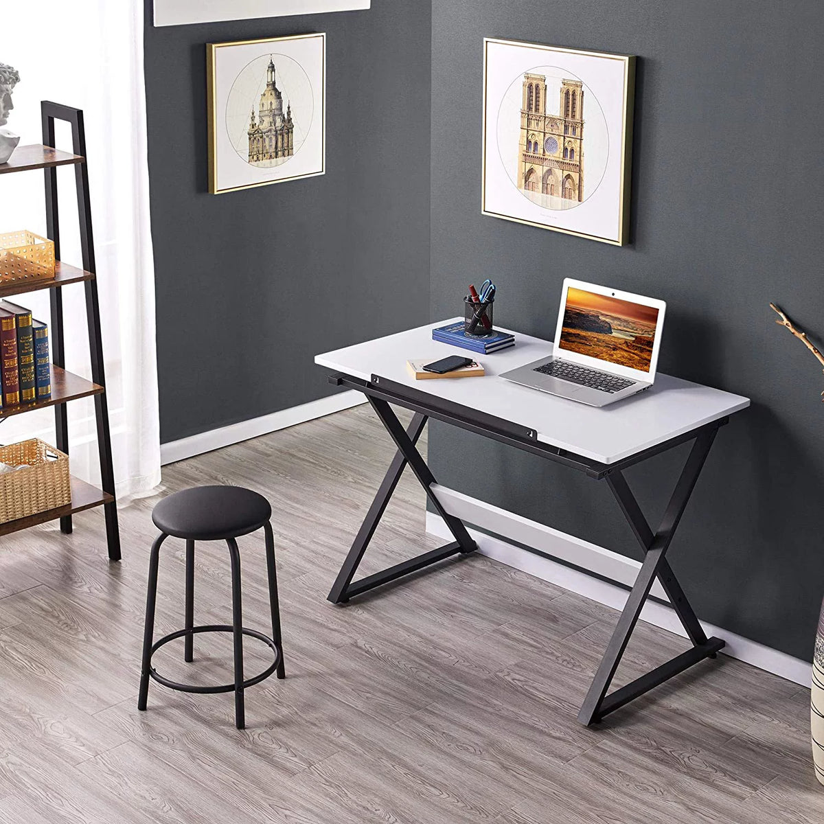 Drafting Table with Tilted Tabletop H91269