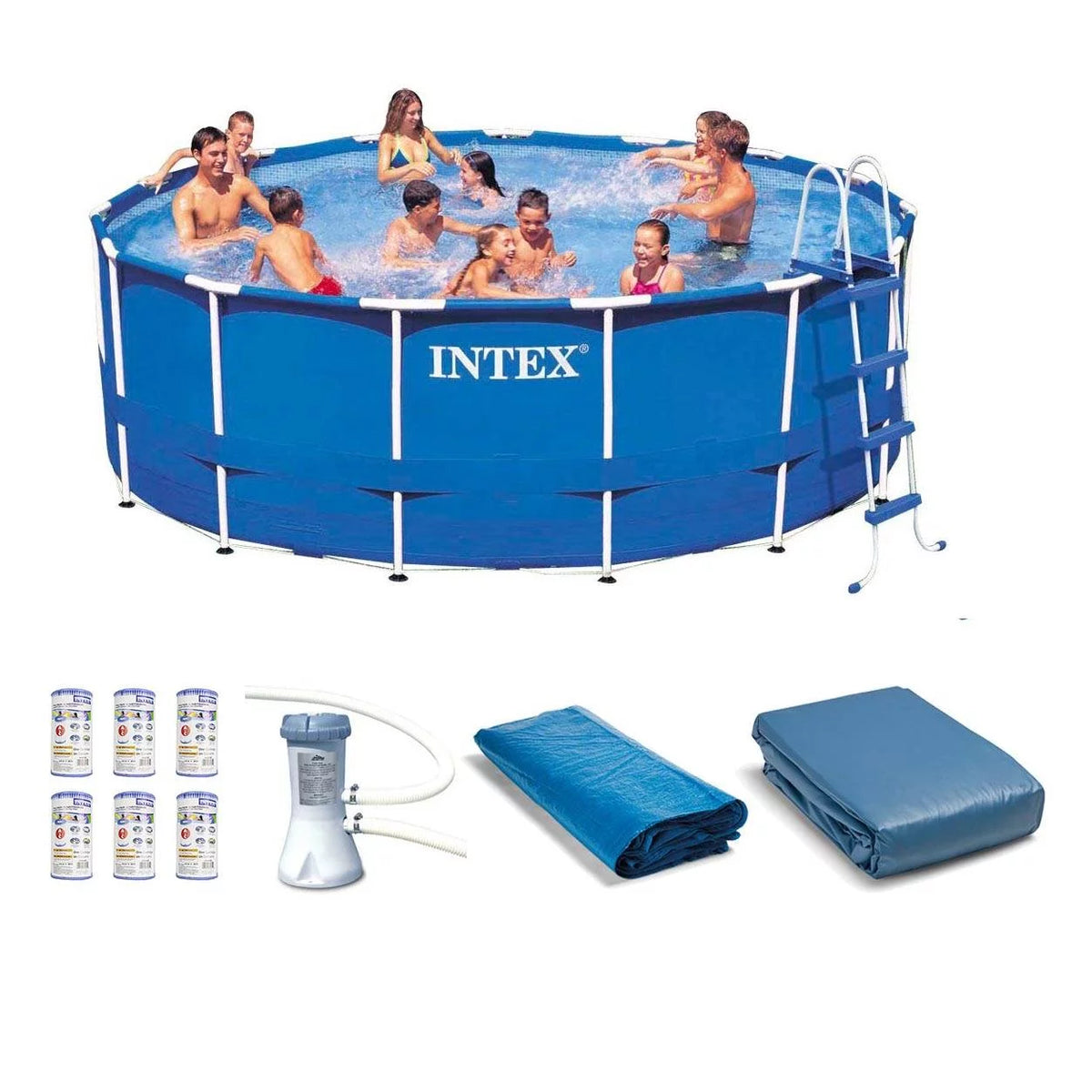 15ft x 48in Frame Swimming Pool Set with Pump V936134