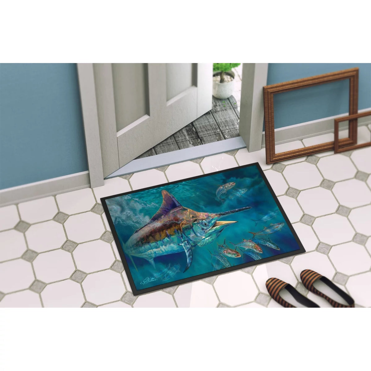Black Marlin Indoor or Outdoor Mat 24x36 G26721