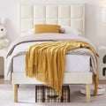 Twin Size Velvet Platform Bed Frame with Headboard I13426