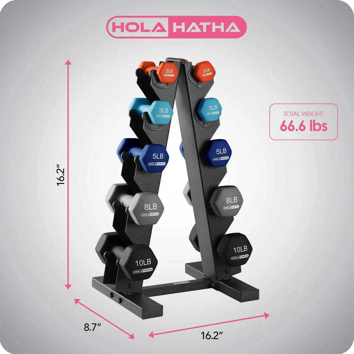Neoprene Dumbbell Weight Set with Rack K5668