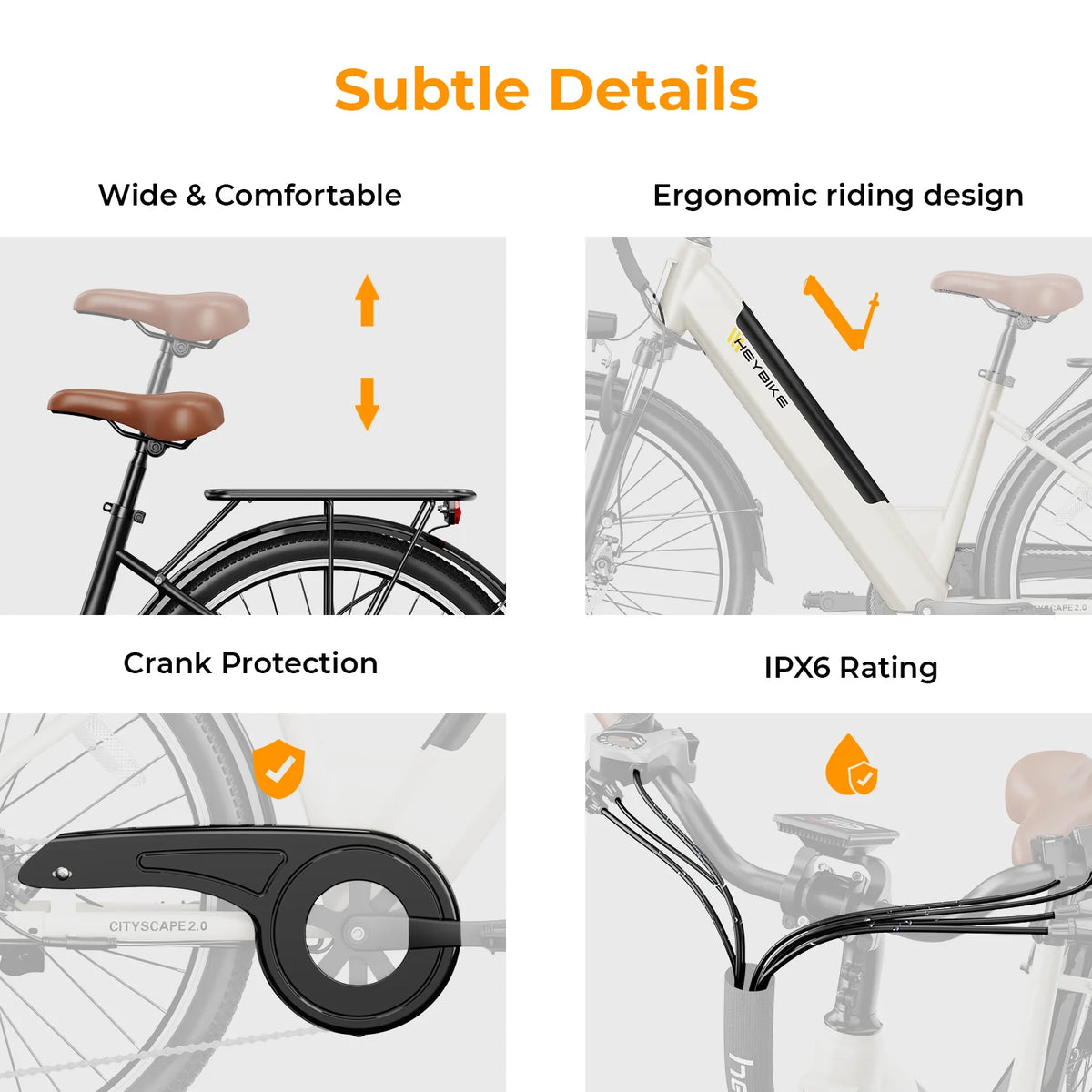 500W Electric City Cruiser Bicycle with 36V 13Ah Removable Battery L959