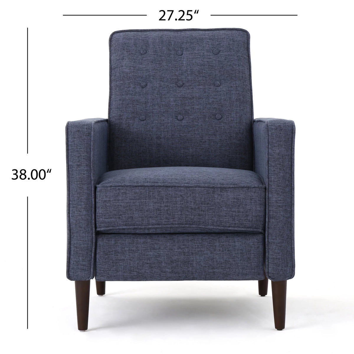 Dark Blue Fabric Recliner Set of 2 N12343