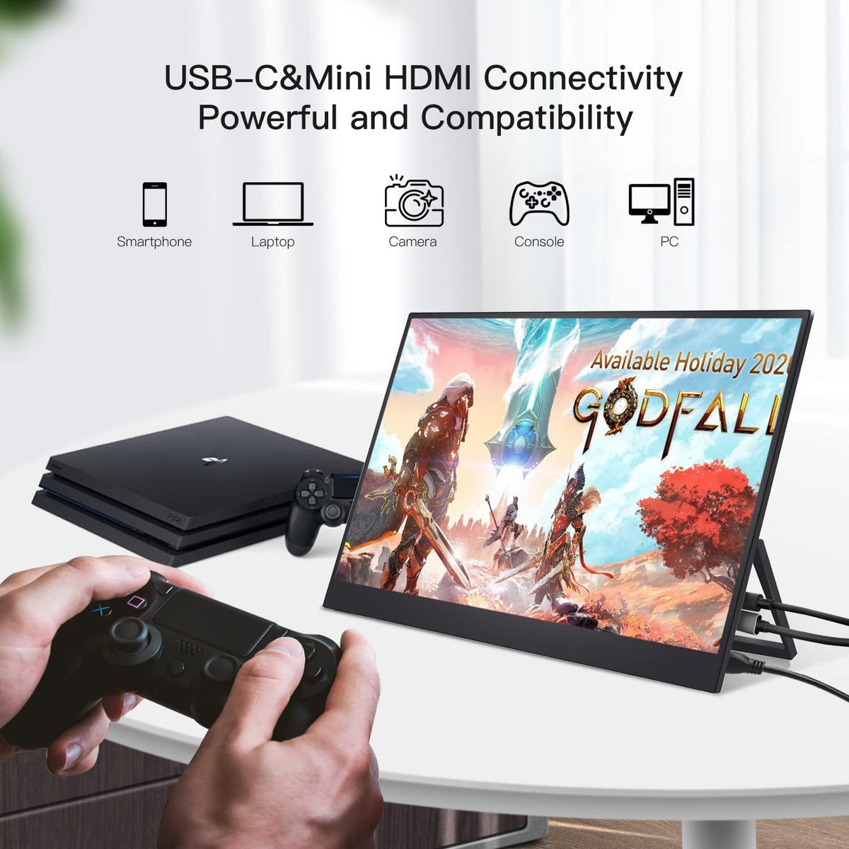 15.6" Portable Touchscreen Monitor with Kickstand 1080P Mini HDMI R655