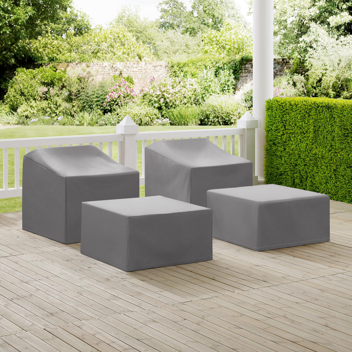 Gray 4 Piece Patio Vinyl Conversation Cover Set S22763