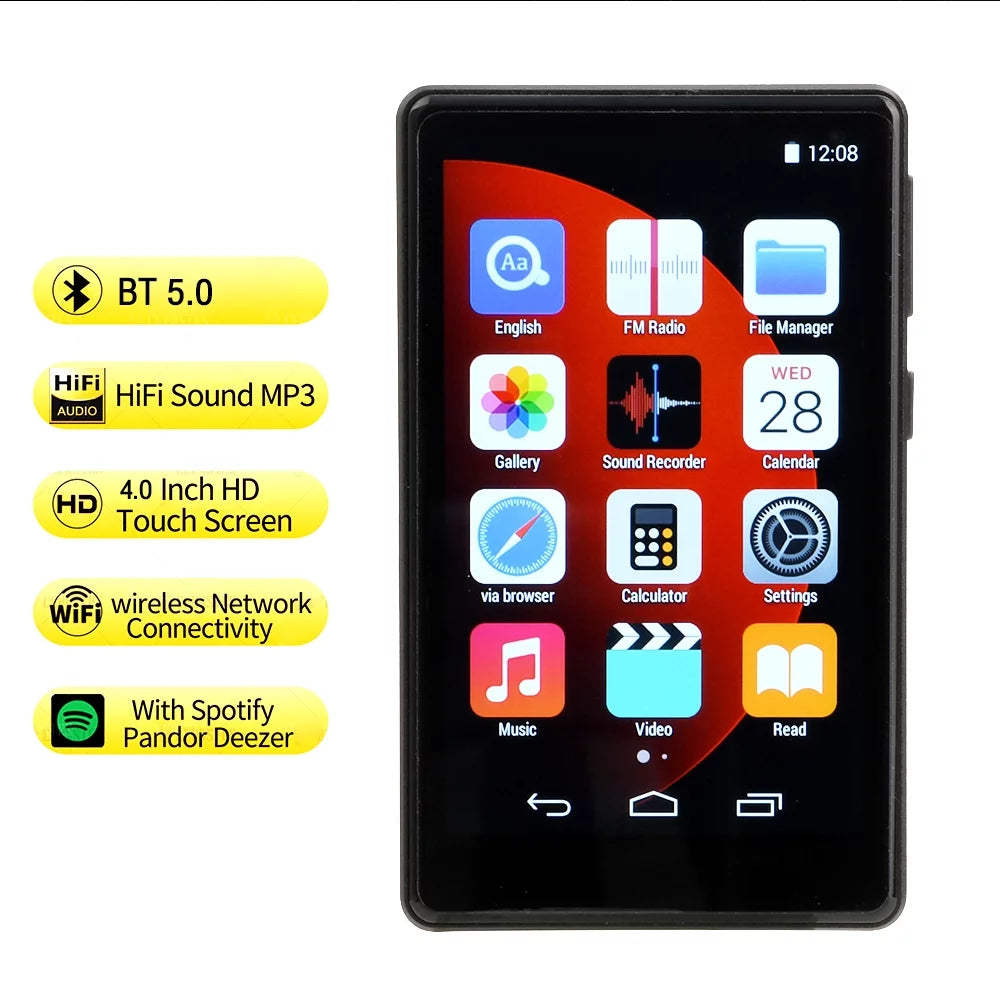 MP3 Player with Bluetooth and Wifi 4 inch Full Touch Screen I21548