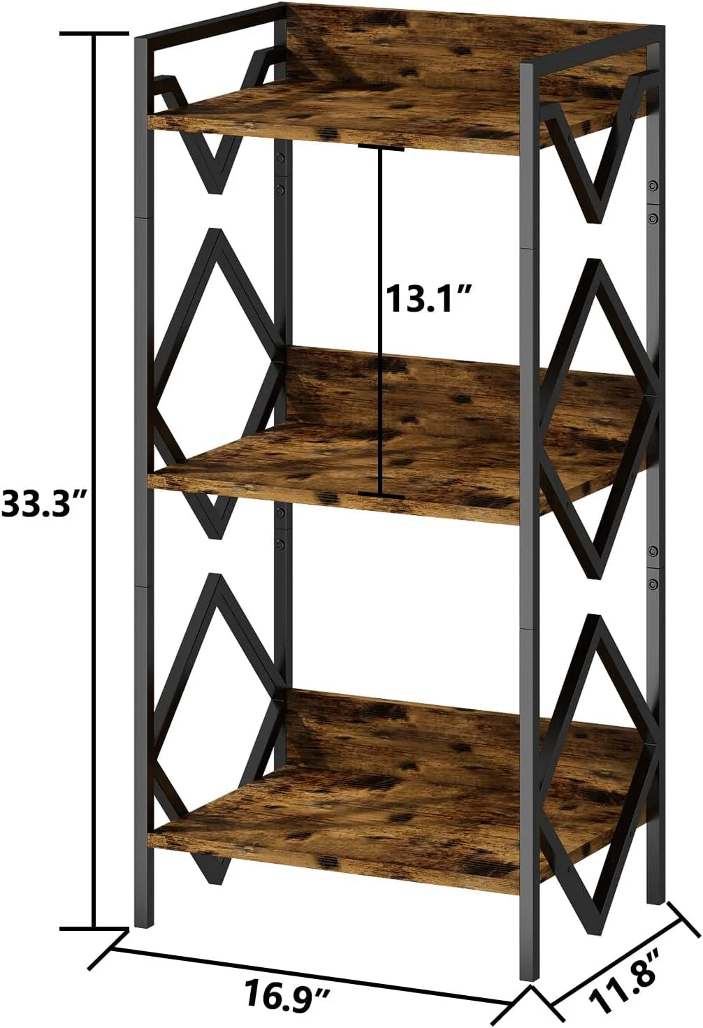 3-Tier Metal Shelf Black K8294