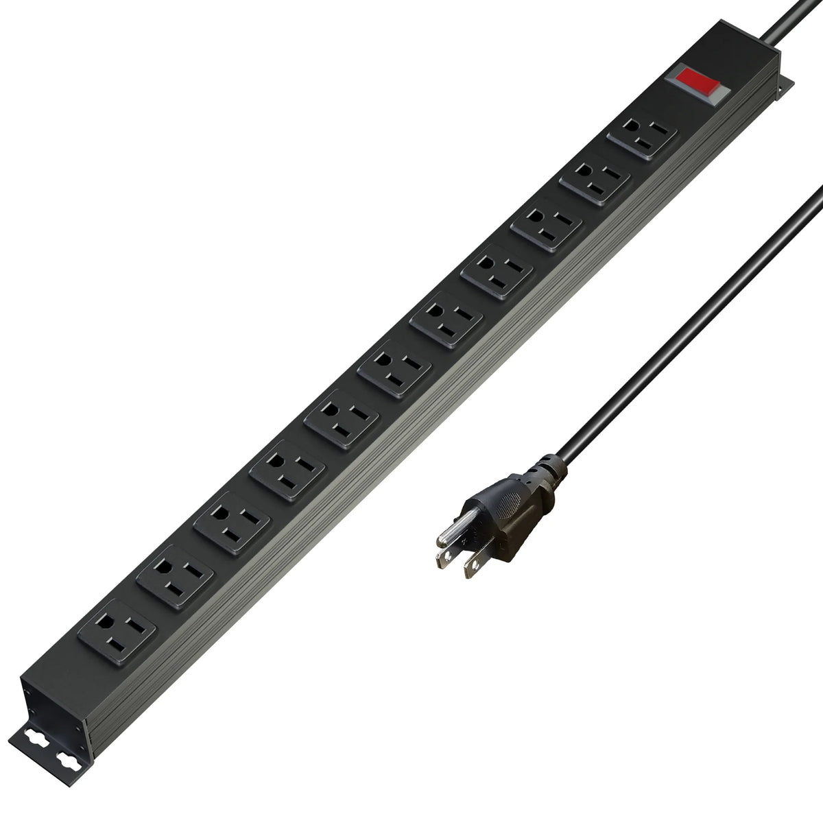Black 11 Outlets Power Strip U9473