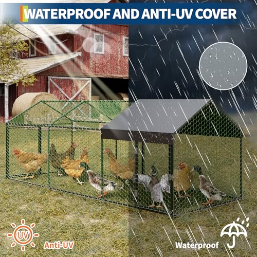 Large Metal Chicken Coop with Cover A52030