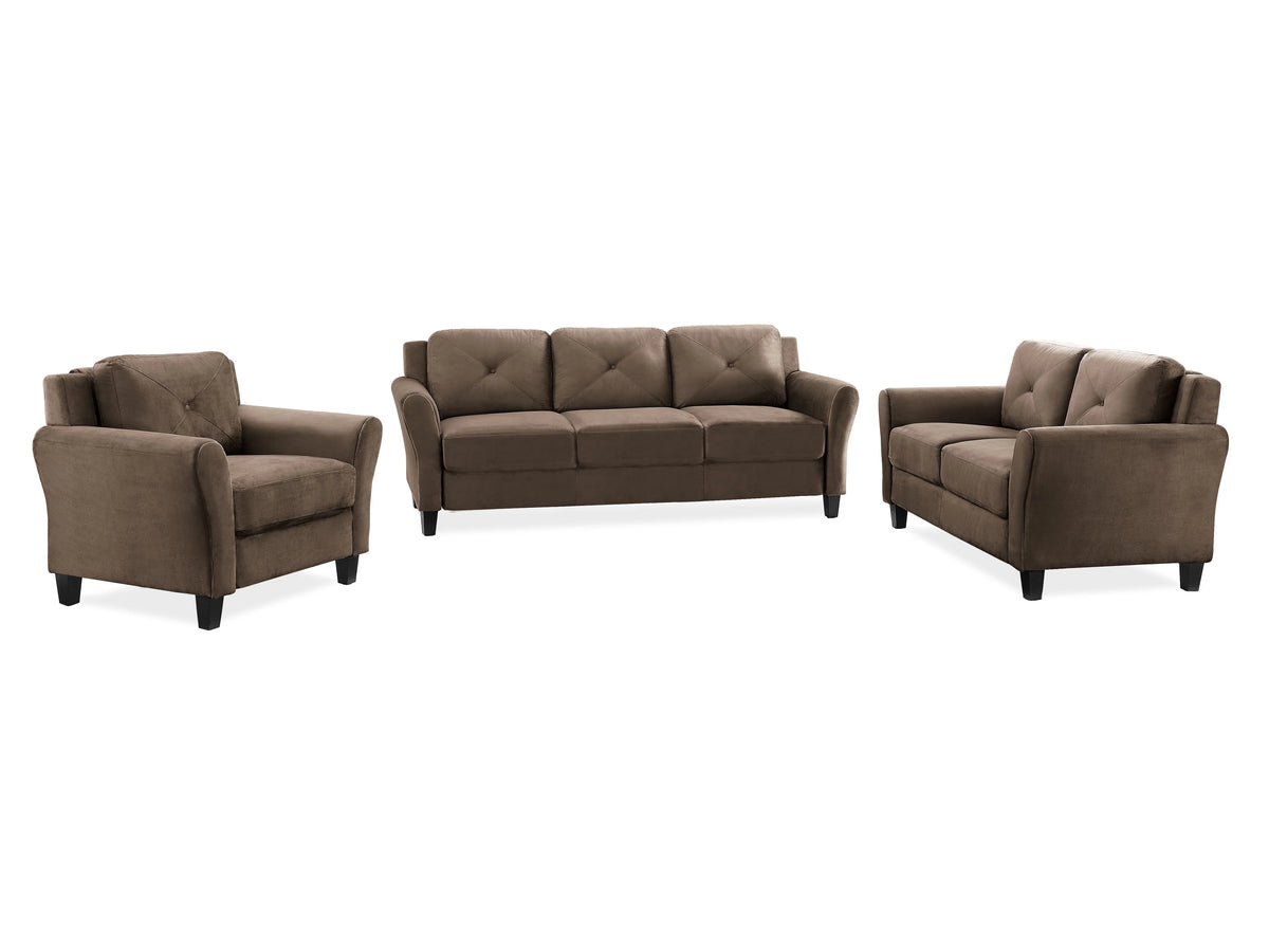 Black Fabric Curved Arms Sofa X469051