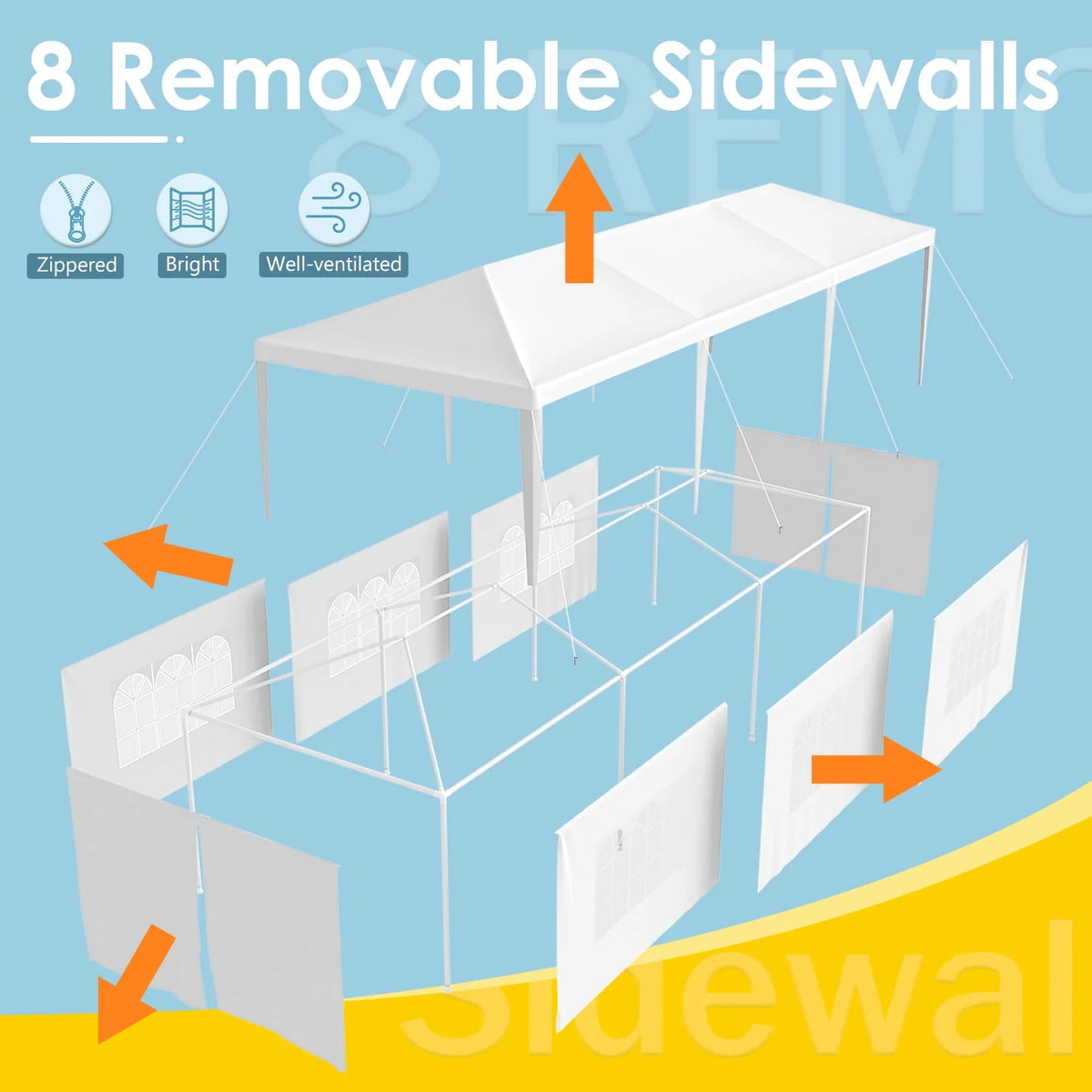 10' x 30' Outdoor Gazebo Canopy with Removable Sidewalls K176