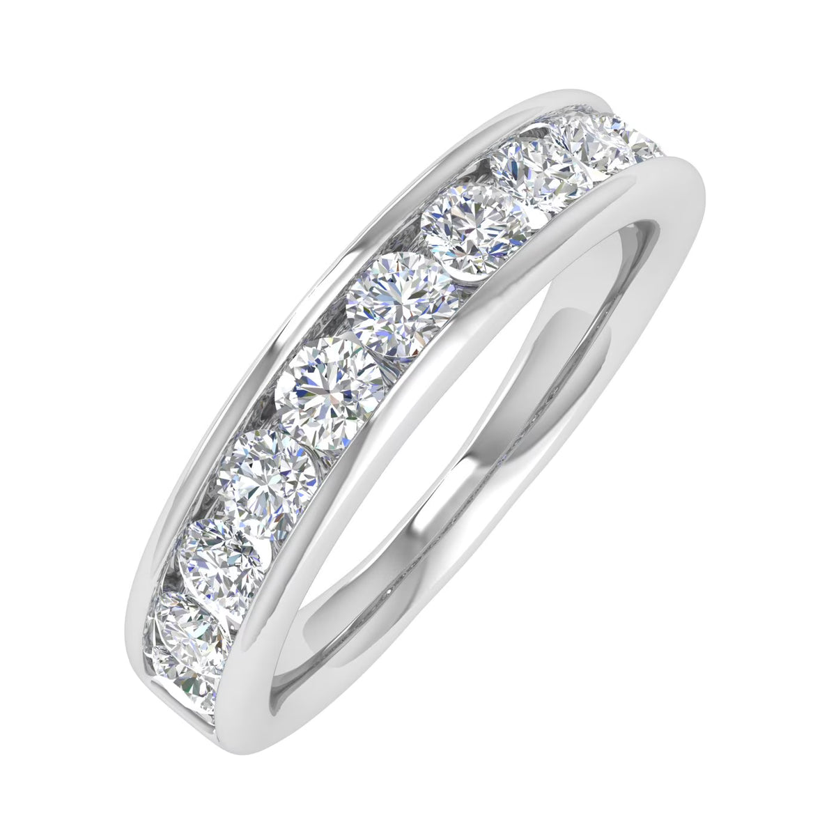 14K White Gold Diamond Wedding Band Ring X7197