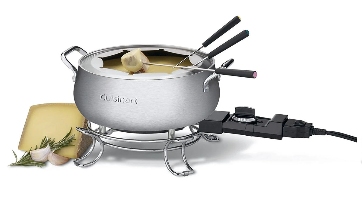 3-Quart Stainless Steel Electric Fondue Pot with Forks D7579
