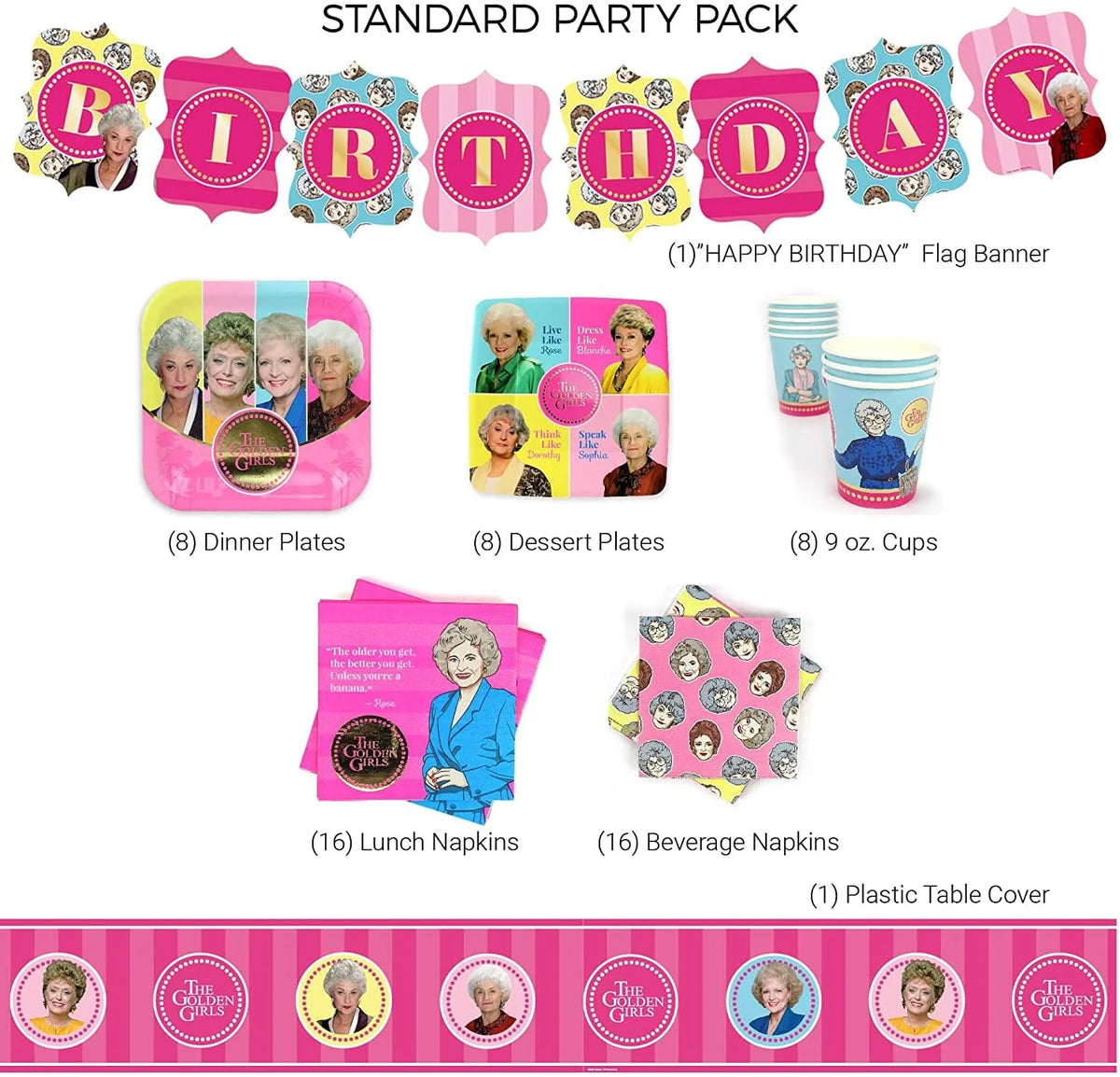 58 Pieces Birthday Party Supplies Pack D894261