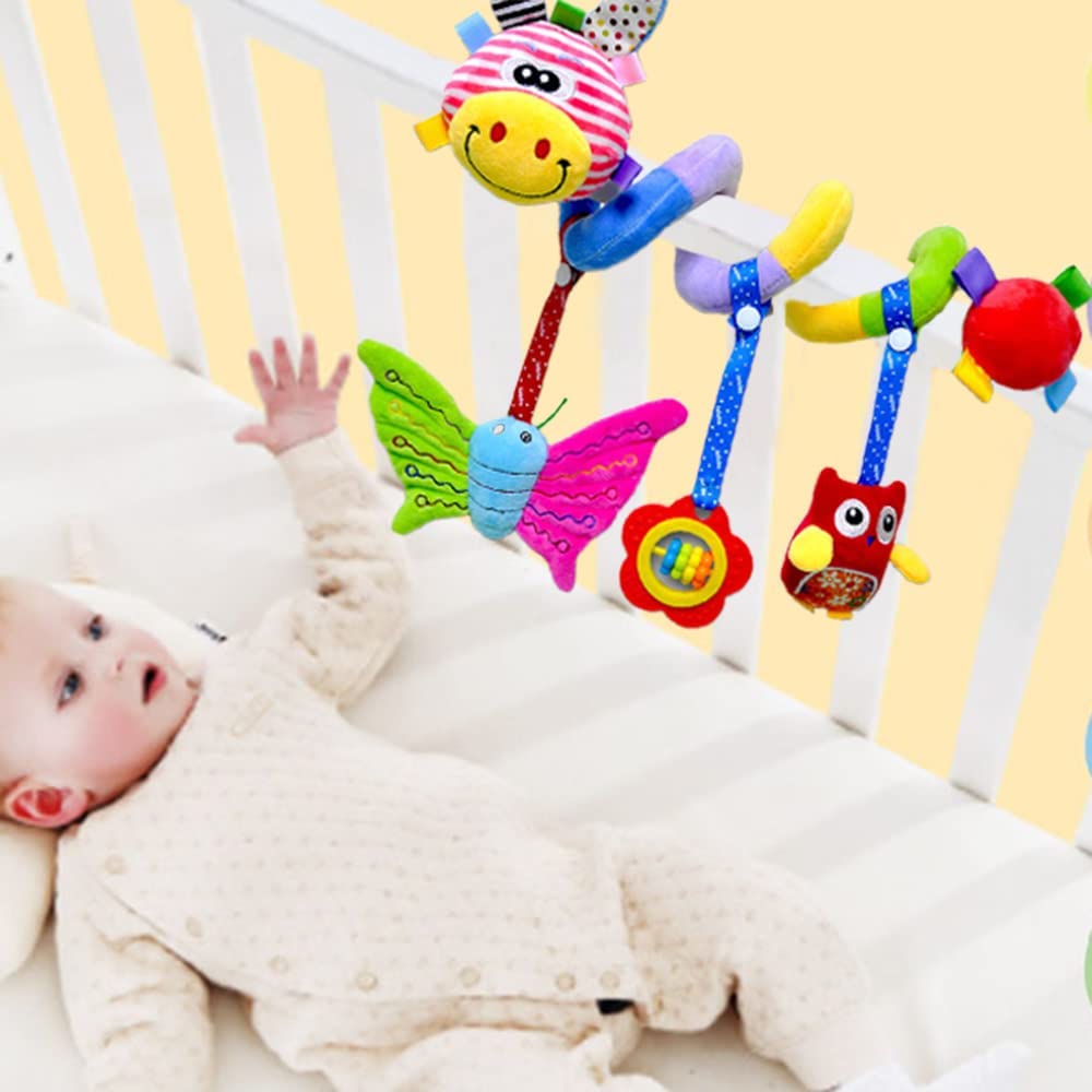 Baby Spiral Plush Toys, Hanging Toys Stroller Rattle Toy K9597