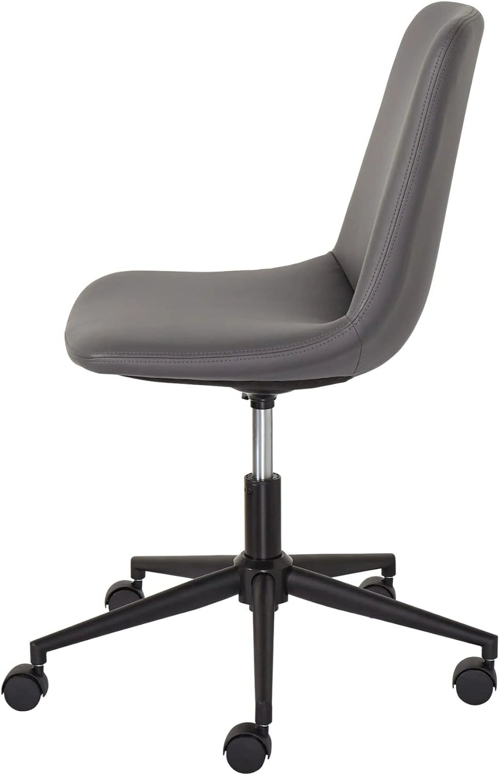 Dark Gray Leather Low-Back Task Chair L339896