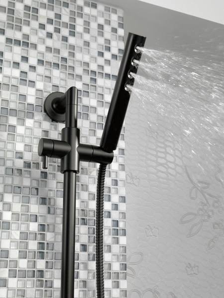 Matte Black Slide Bar with Hand Shower W67918